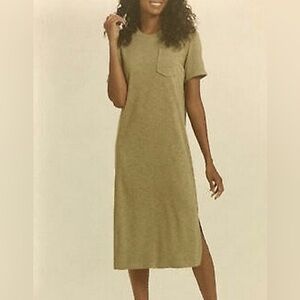 Jessica Simpson Ladies' Midi Dress (Kalamata Olive green) Size S